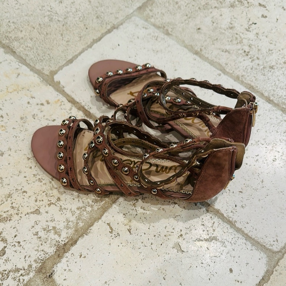 Sam Edelman Pink Gladiator Sandals with Studded Strap - Picture 3 of 5